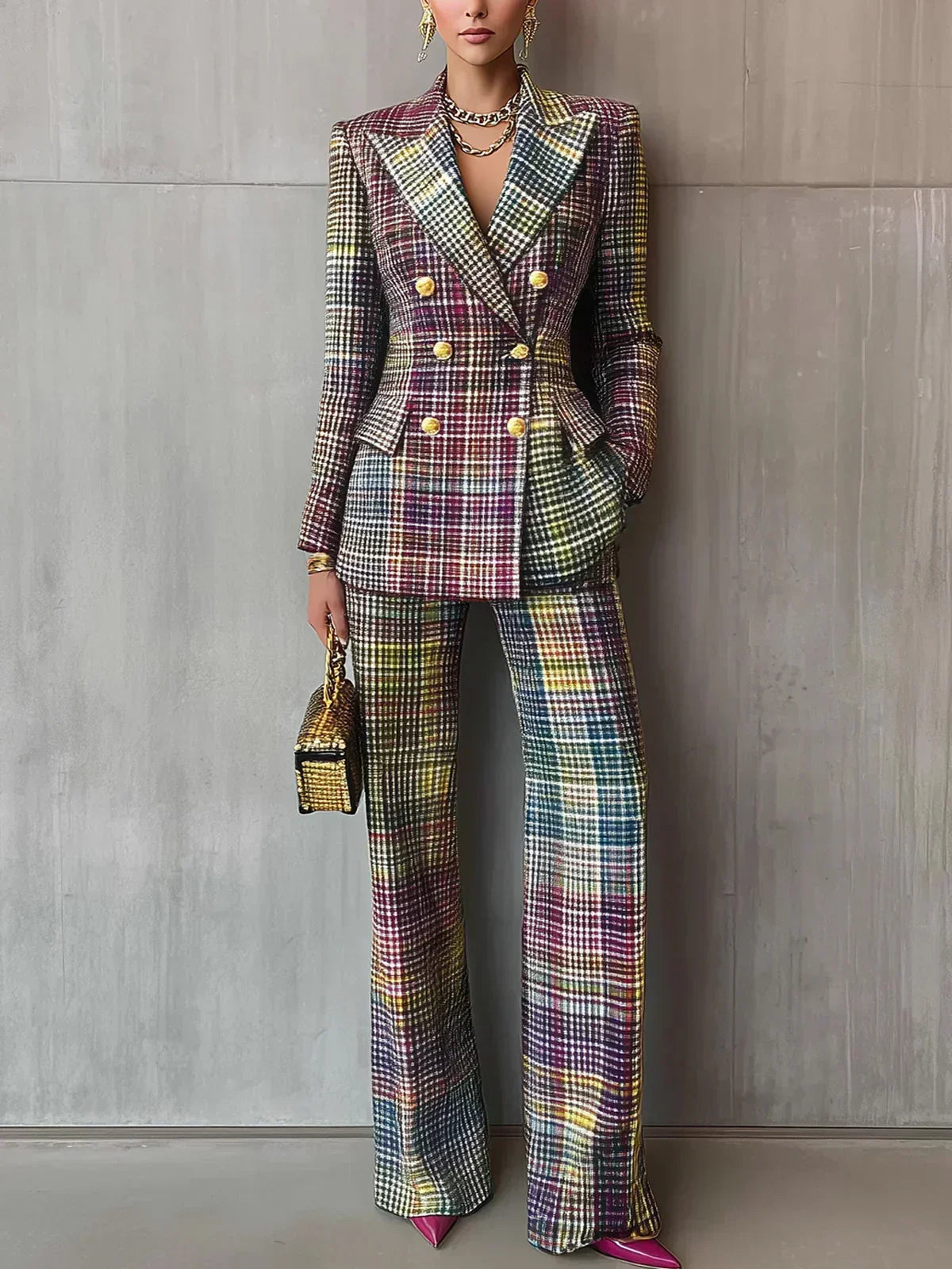 NOVEA™ | Check Blazer Set
