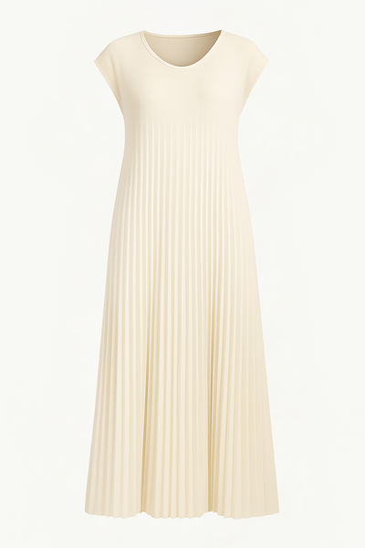 Pleated Tummy Covering Dress | LONDON