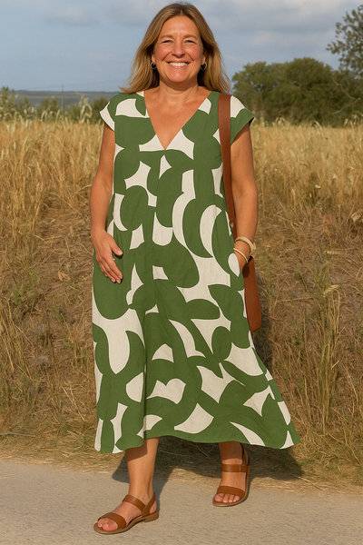 Abstract Tummy Covering Dress | ZEBRA