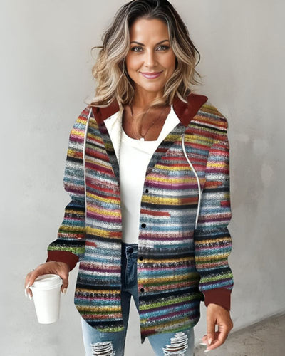 Rosie - Colourful knitted hooded sweater