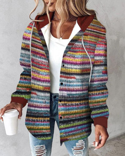 Rosie - Colourful knitted hooded sweater