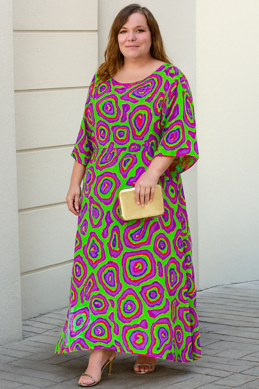 Retro Abstract Tummy Covering Dress | CATERPILLAR