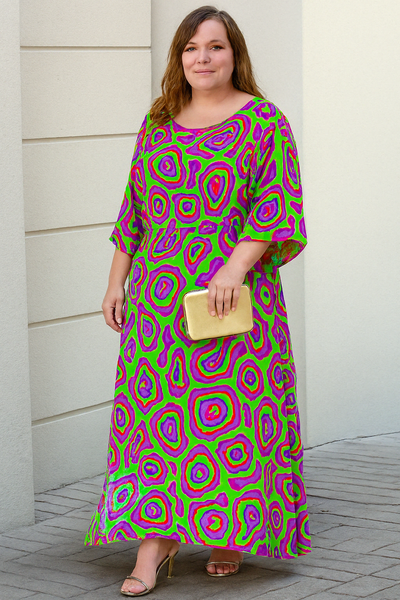 Retro Abstract Tummy Covering Dress | CATERPILLAR