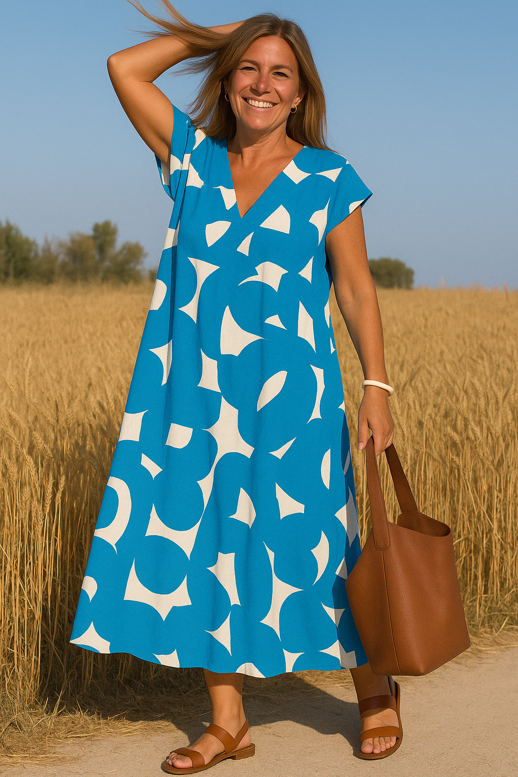 Abstract Tummy Covering Dress | ZEBRA