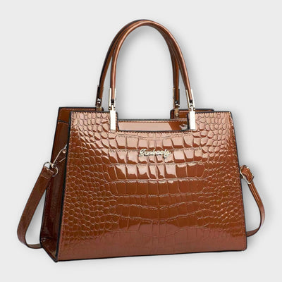Lora - Shiny Crocodile Leather Pattern Handbag
