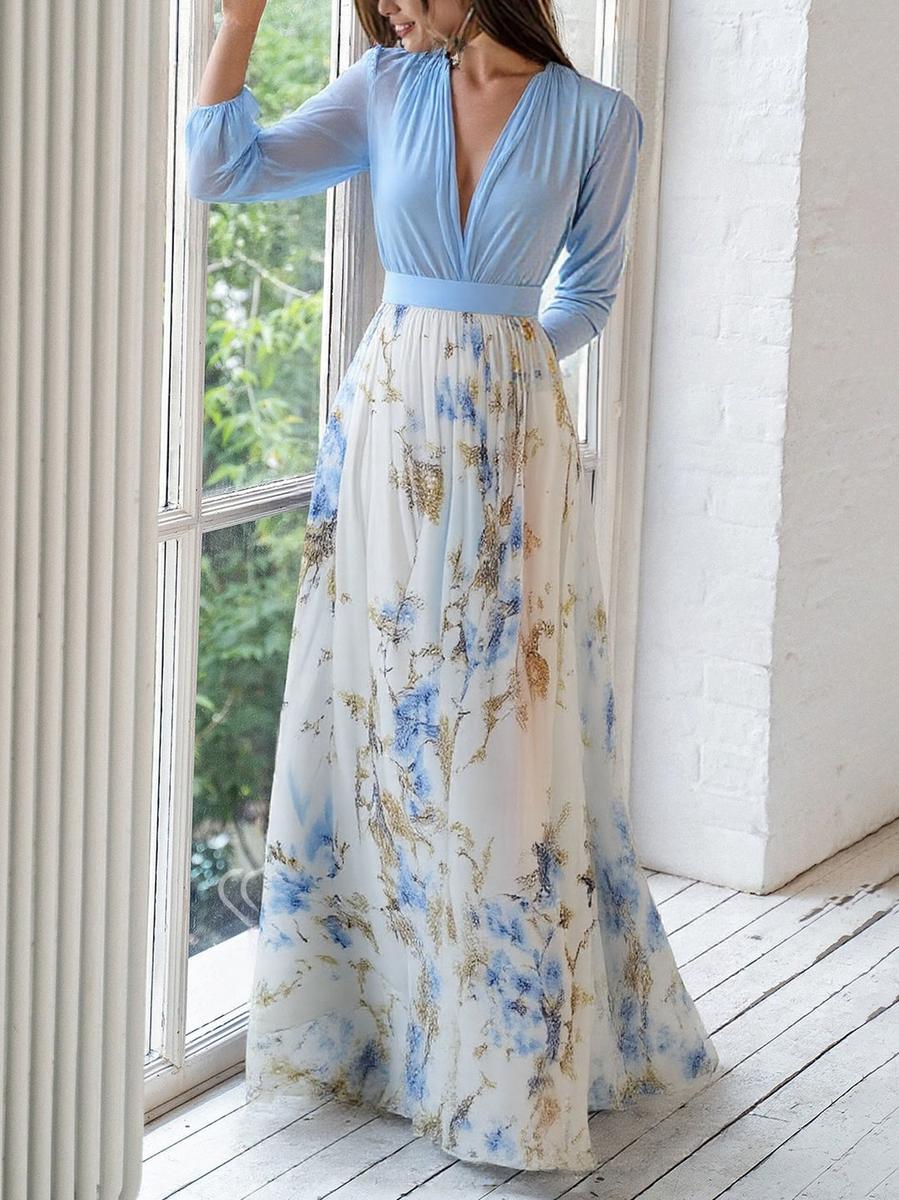 CELAESTINE™ | Floral Panel Maxi Dress