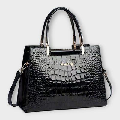 Lora - Shiny Crocodile Leather Pattern Handbag