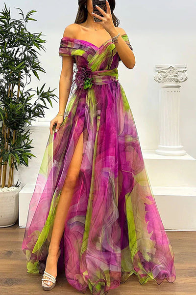 Aurela | Elegant Off-Shoulder Maxi Dress