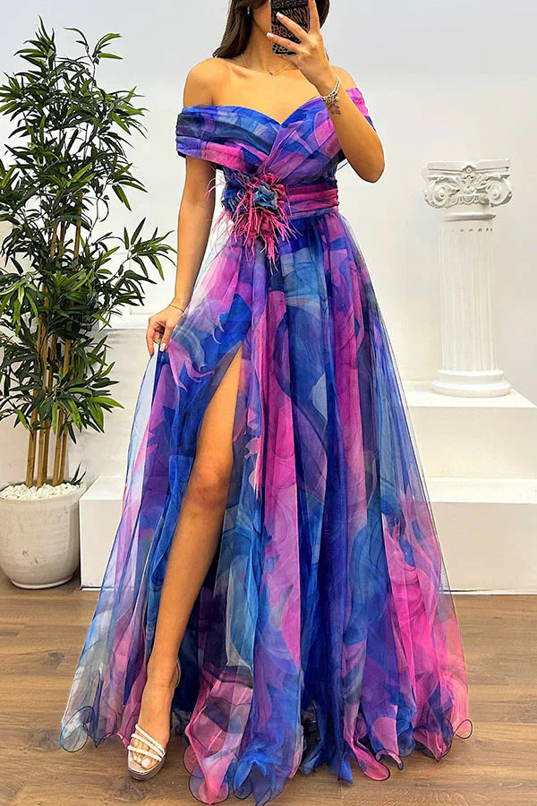 Aurela | Elegant Off-Shoulder Maxi Dress