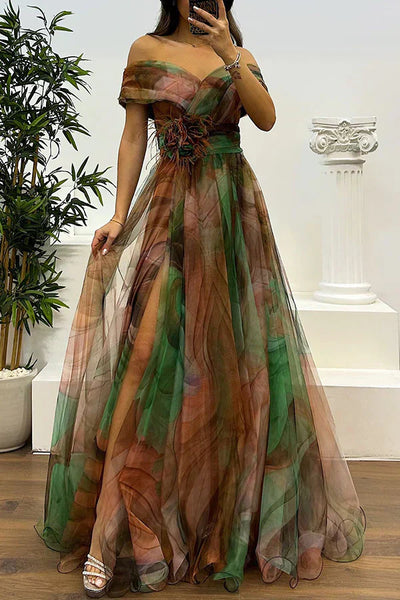 Aurela | Elegant Off-Shoulder Maxi Dress