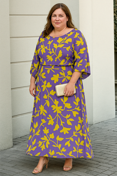 Retro Abstract Tummy Covering Dress | CATERPILLAR