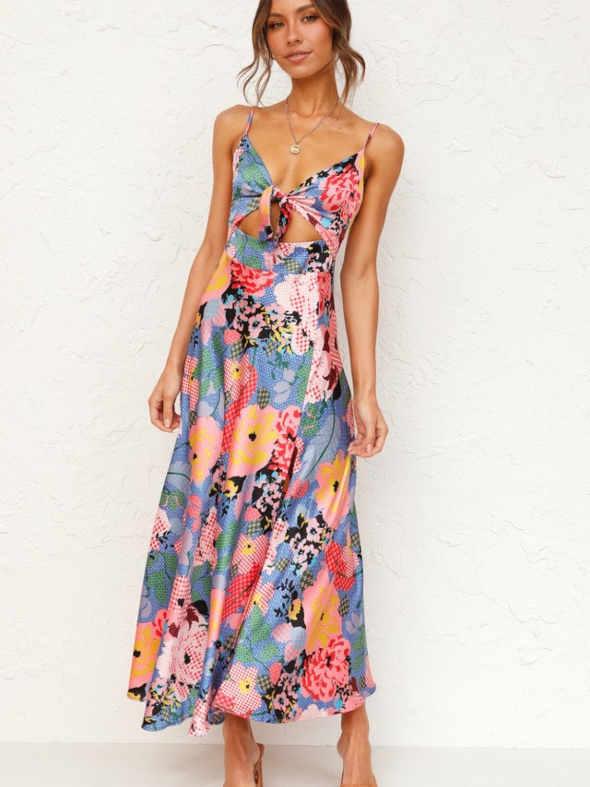 Aurela | Floral Print Henna Dress