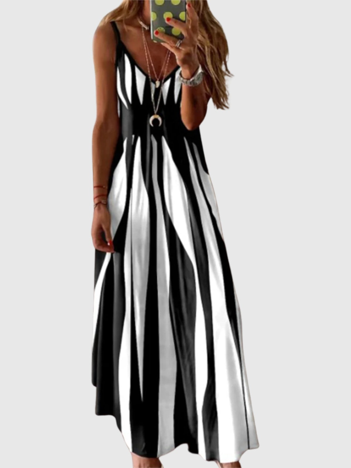Aurela | Chic Sleeveless Striped Maxi Dress