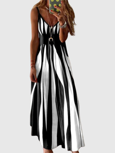 Aurela | Chic Sleeveless Striped Maxi Dress