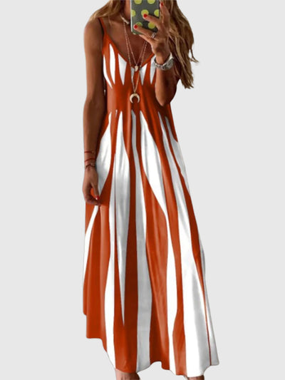 Aurela | Chic Sleeveless Striped Maxi Dress
