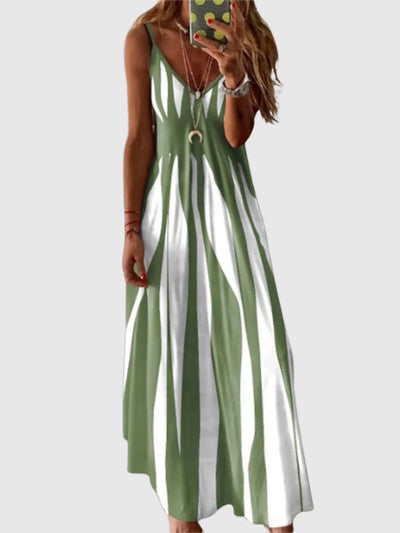 Aurela | Chic Sleeveless Striped Maxi Dress