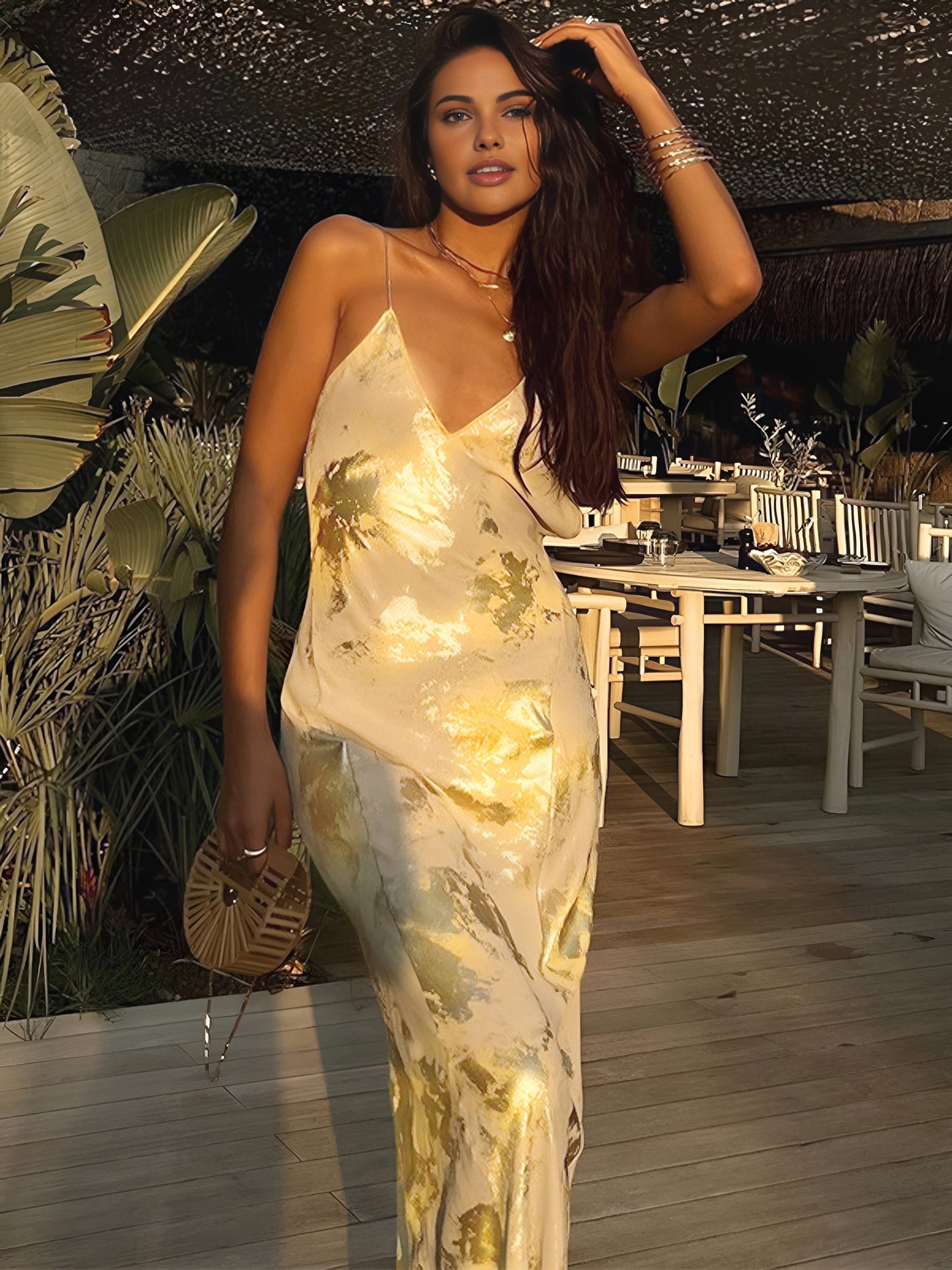 Aurela | Metallic Maxi Dress