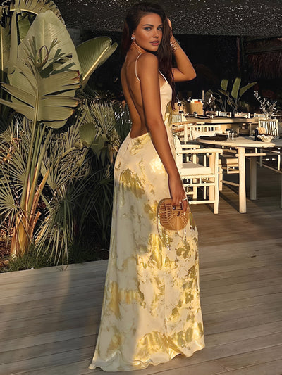 Aurela | Metallic Maxi Dress