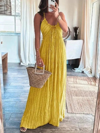 Aurela | Backless Halter Maxi Dress
