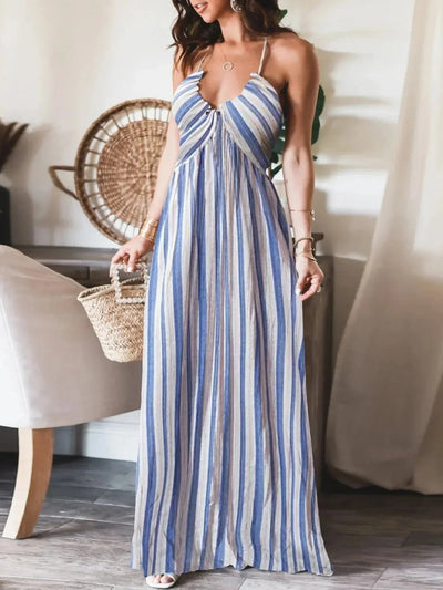 Aurela | Backless Halter Maxi Dress