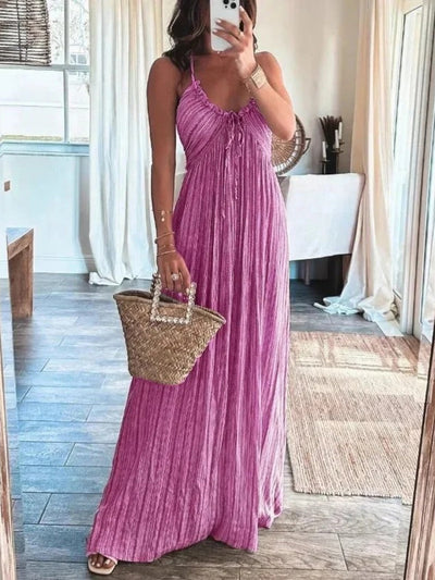 Aurela | Backless Halter Maxi Dress