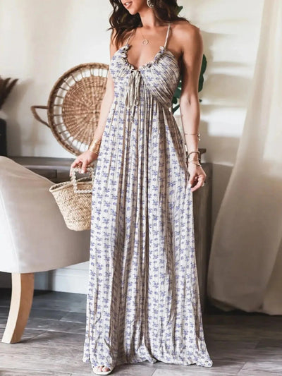 Aurela | Backless Halter Maxi Dress
