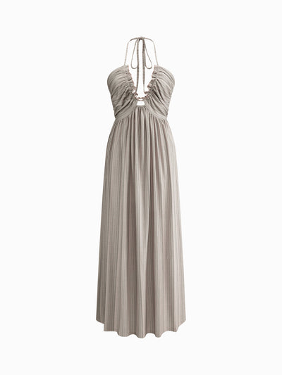 Aurela | Backless Halter Maxi Dress