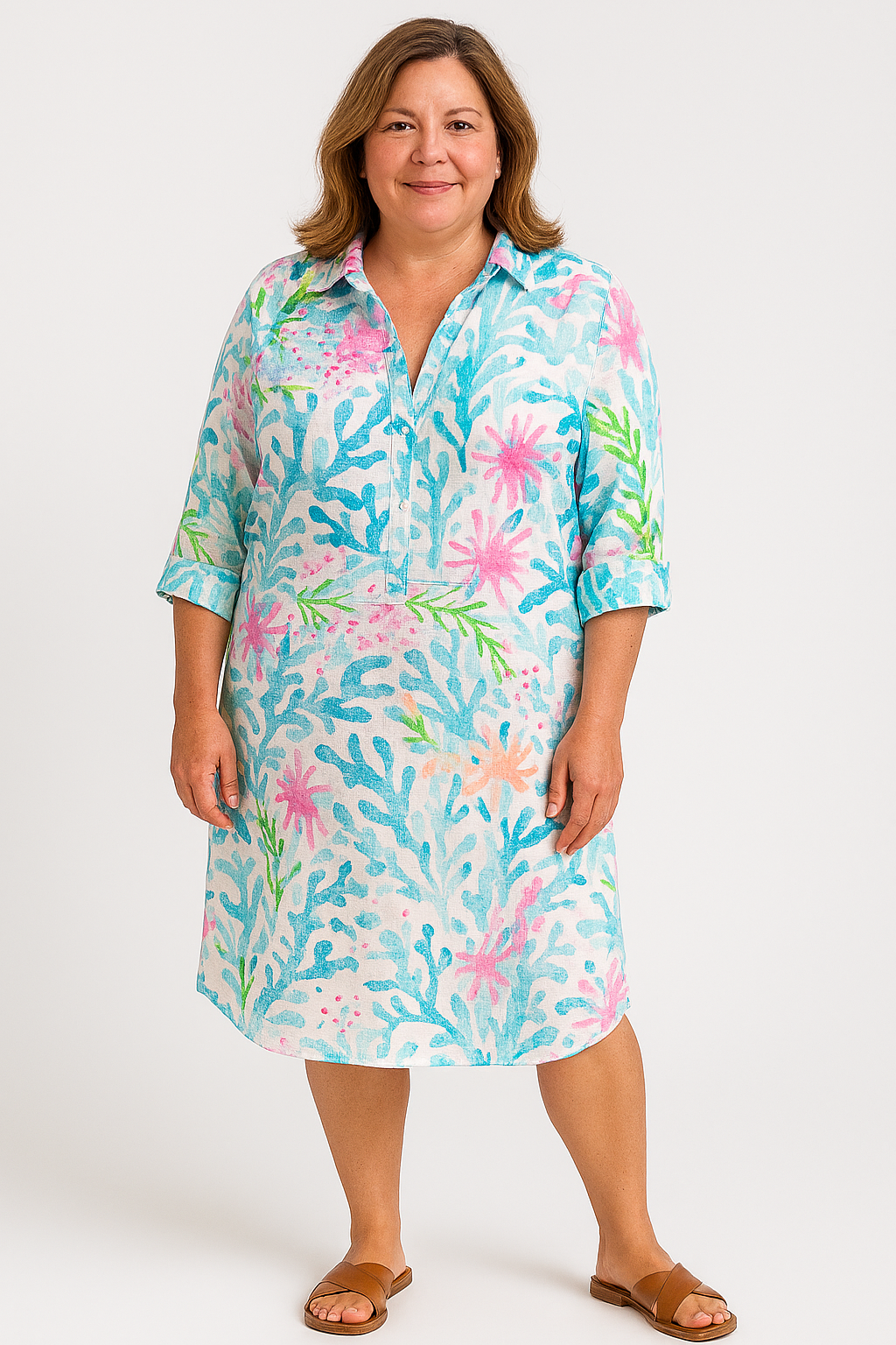 Bright Tummy Covering Dress | ZINNIA