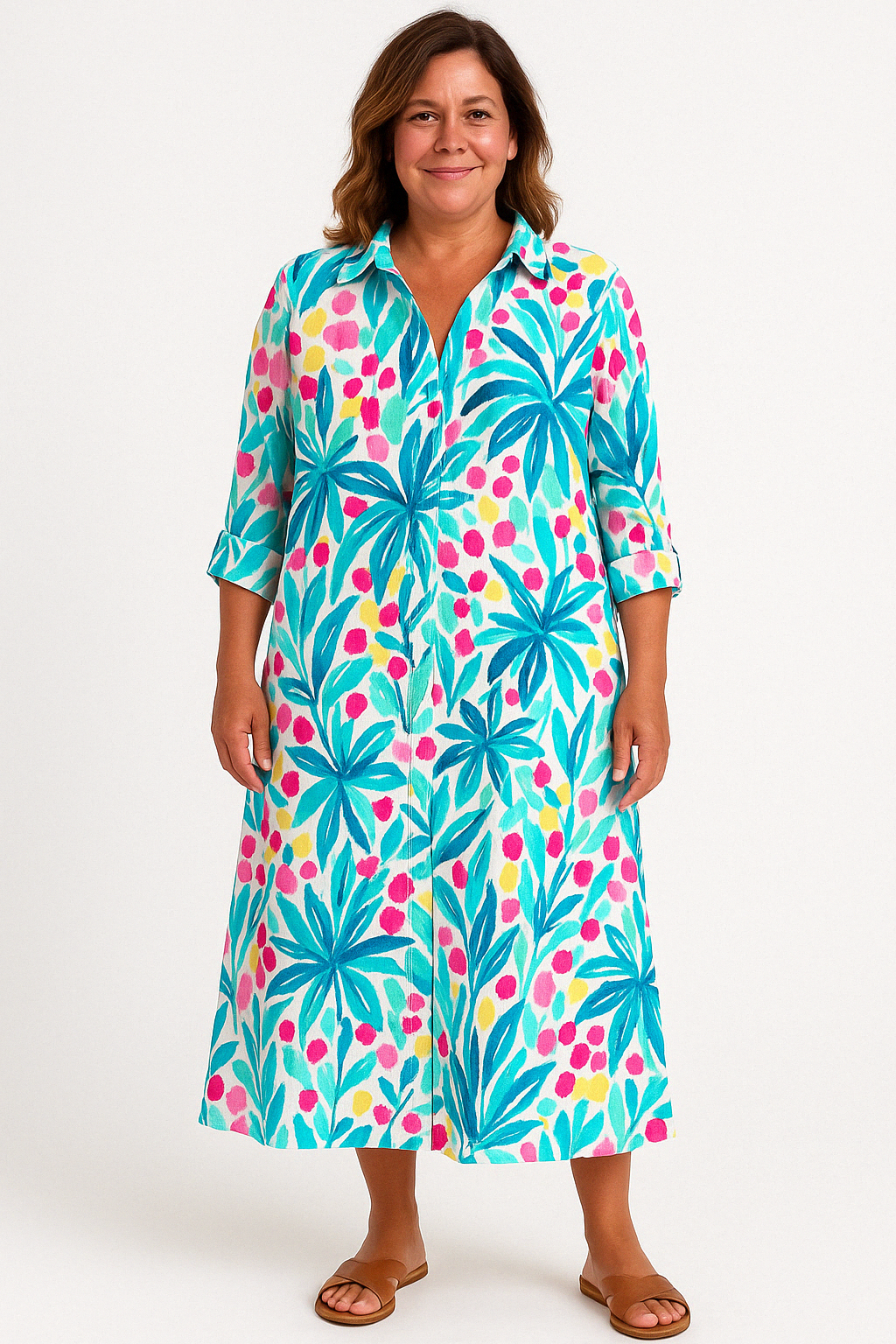 Bright Tummy Covering Dress | ZINNIA
