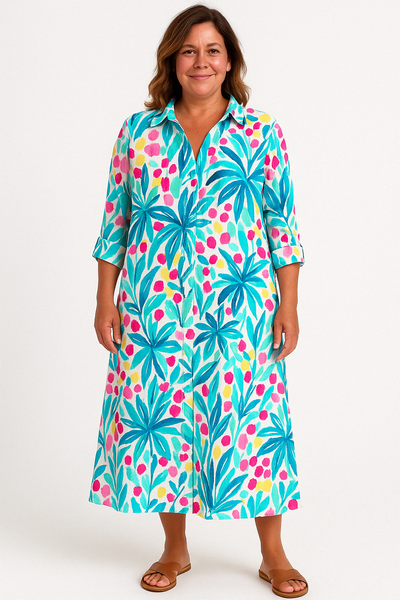 Bright Tummy Covering Dress | ZINNIA