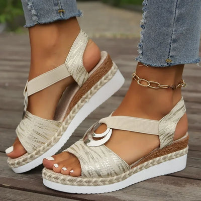 Mavis - Snake Print Platform Orthopaedic Sandals