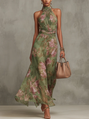TAMSIN™ | Floral Halterneck Maxi Dress