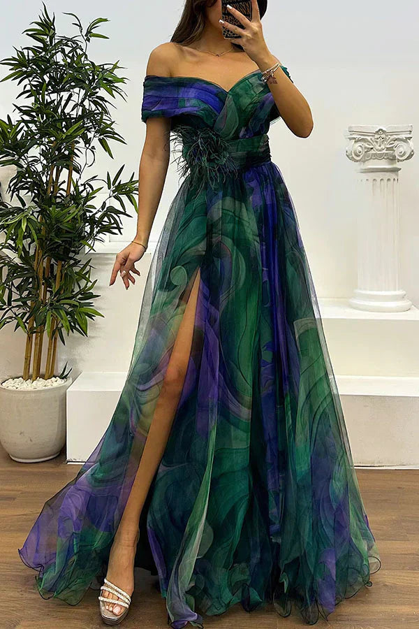 Aurela | Elegant Off-Shoulder Maxi Dress