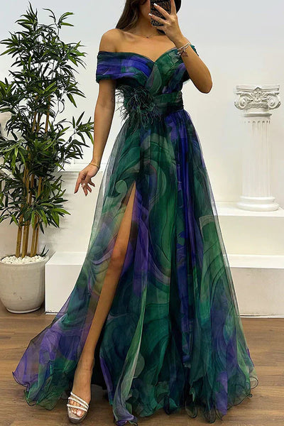 Aurela | Elegant Off-Shoulder Maxi Dress