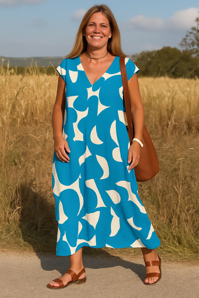 Abstract Tummy Covering Dress | ZEBRA