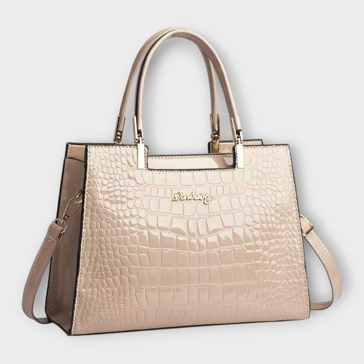 Lora - Shiny Crocodile Leather Pattern Handbag