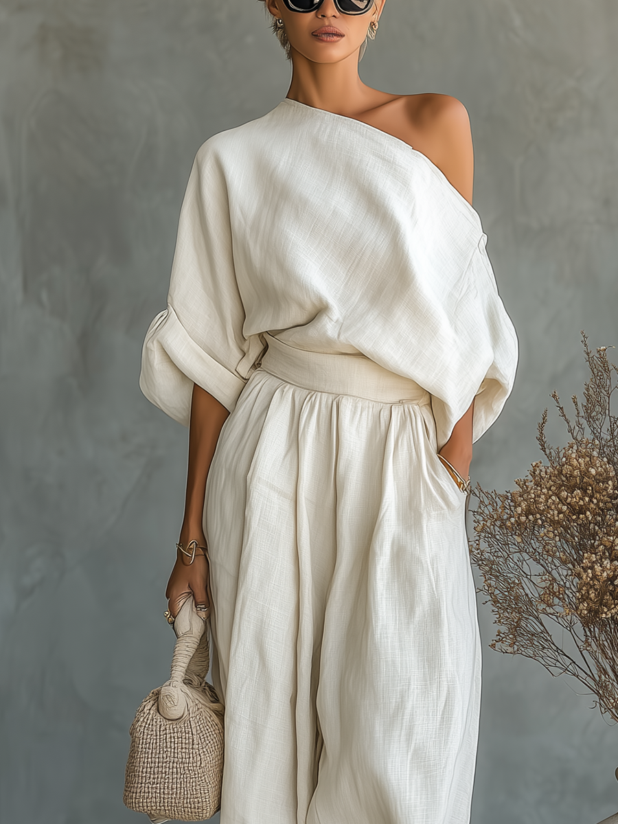 ANNORA™ | Linen Off-Shoulder Co-Ord