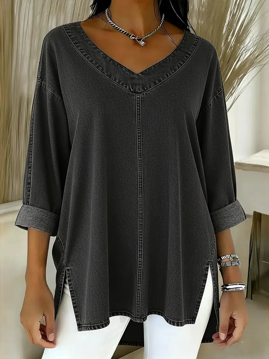 LUCY™ | Washed V-Neck Top